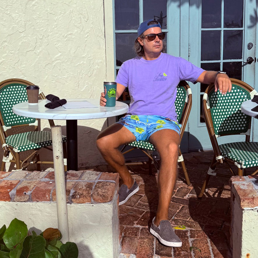 Club Soda on the Rocks Tee (Violet)
