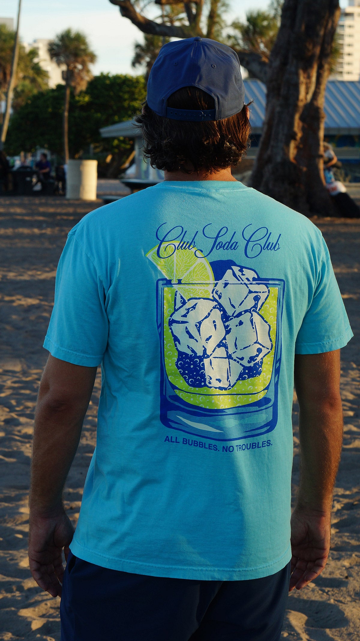 Club Soda on the Rocks Tee (Lagoon Blue)