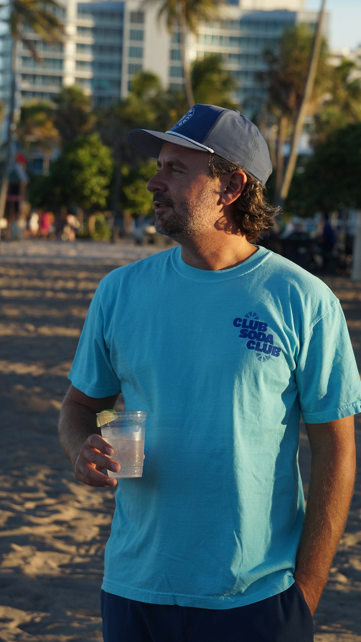 Club Soda on the Rocks Tee (Lagoon Blue)