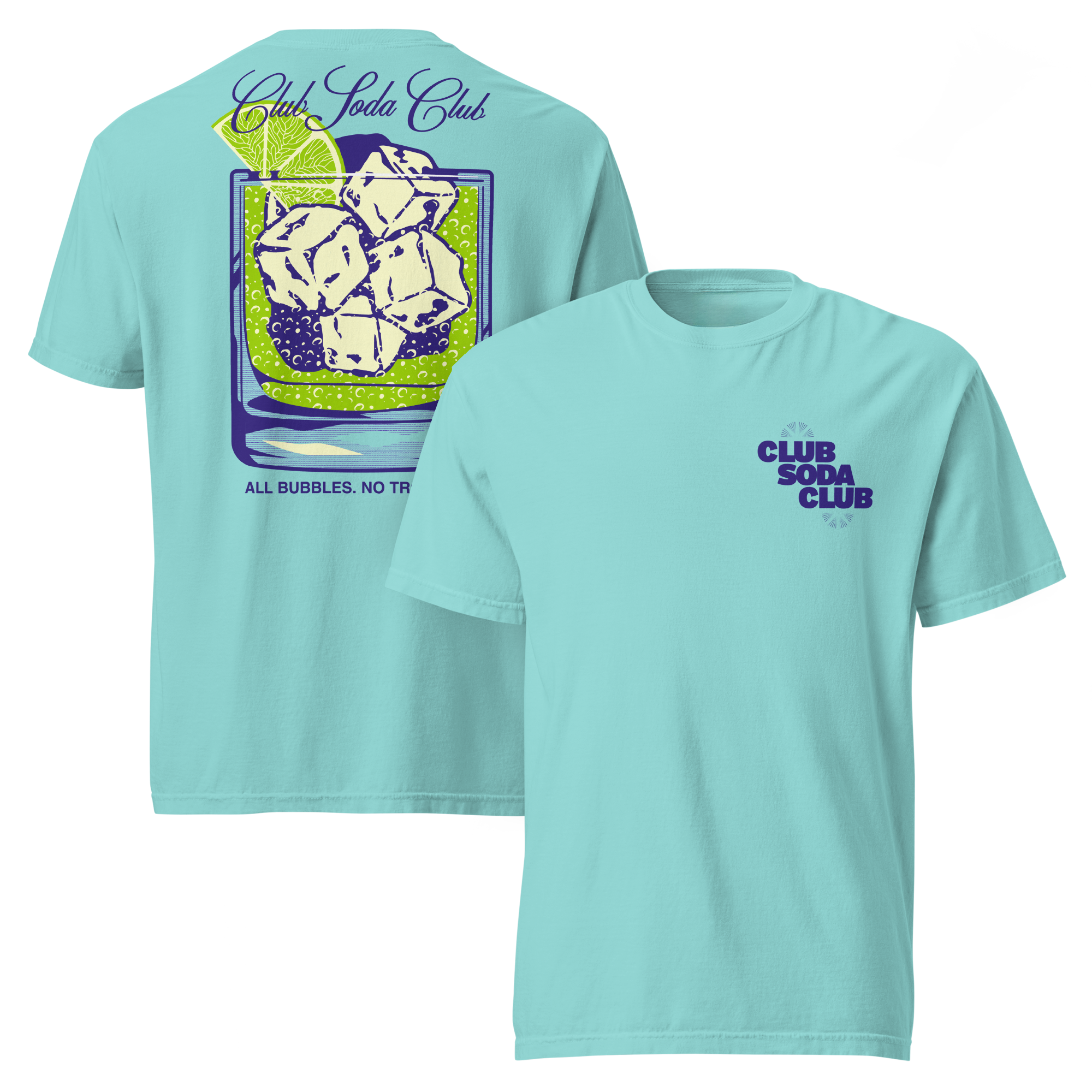 Club Soda on the Rocks Tee (Lagoon Blue)