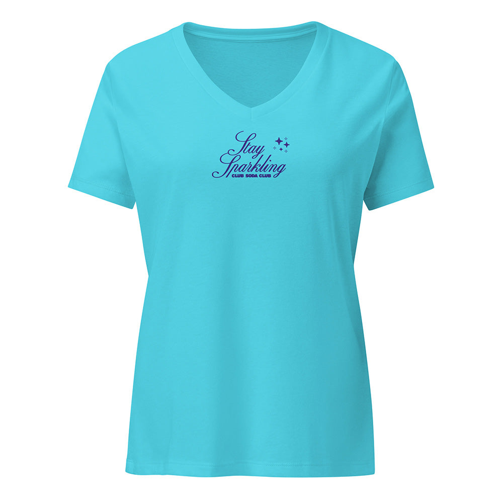 Club Soda on the Rocks - Women's V-neck Tess - (Lagoon Blue)