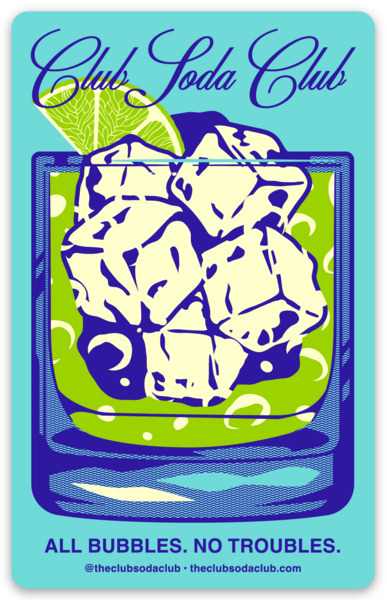 Club Soda on the Rocks Sticker (Lagoon)