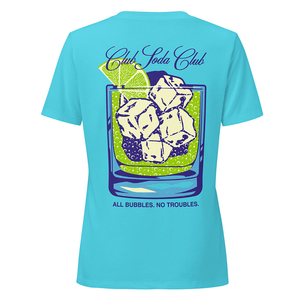 Club Soda on the Rocks - Women's V-neck Tess - (Lagoon Blue)