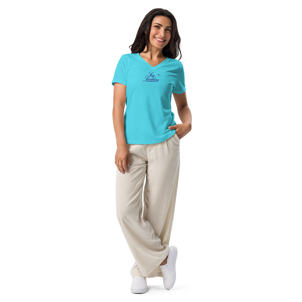 Club Soda on the Rocks - Women's V-neck Tess - (Lagoon Blue)